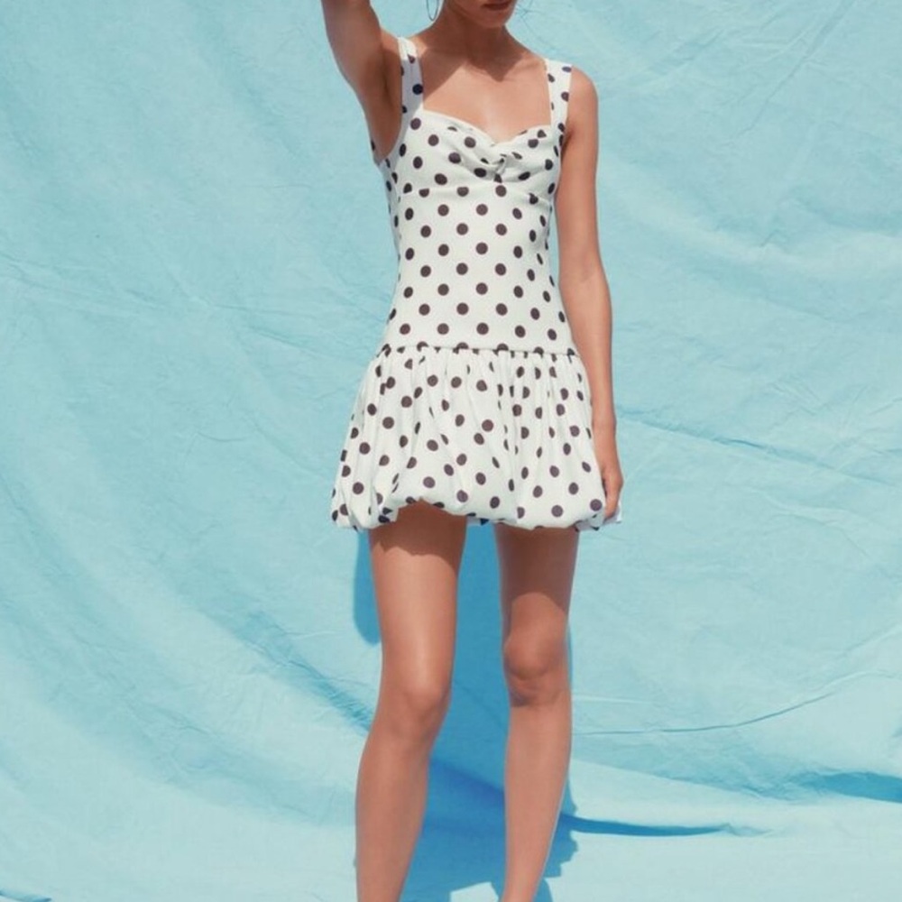 Zara Polka Dot Bubble Mini Dress